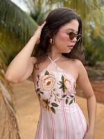 VESTIDO LONGO LISTRADO FLORAL | PRIMAVERA–VERÃO - Imagem 8