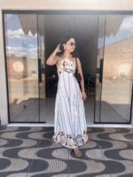 VESTIDO LONGO LISTRADO FLORAL | PRIMAVERA–VERÃO - Imagem 4
